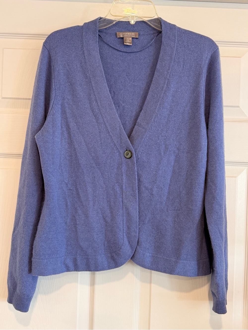 Charter Club Purple-Blue V-Neck 100% Cashmere Cardigan